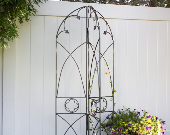 Gothic Tower Trellis , Free-Standing for Garden, 75"H