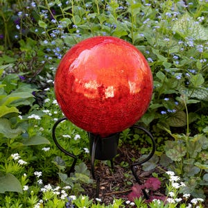 Red Glass Ball Orb - Etsy