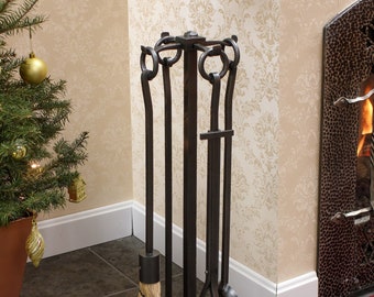 Town and Country Fireplace Tool Set - Wrought Iron - Four Tools