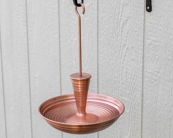 Hanging Hammered Copper Birdbath or Feeder