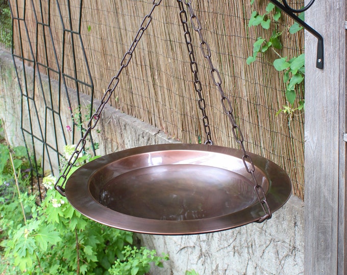 Hanging 18" Classic Copper Birdbath Bowl