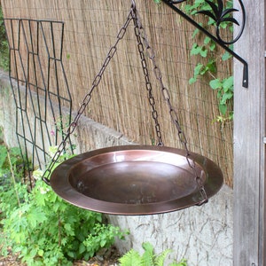 Hanging 18" Classic Copper Birdbath Bowl