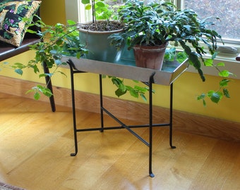 Folding Wrought Iron Stand with 24" Tray