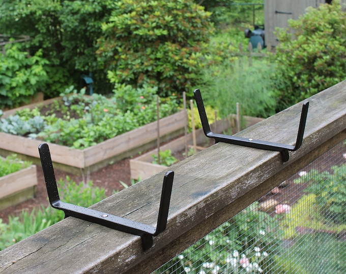 Railing Brackets (fit 2x6) for 8" Window and Flower Boxes, Wrought Iron