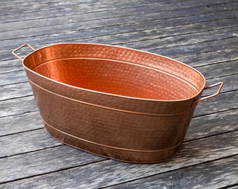 Oval Hammered Copper Tubs - Seconds Sale- 2 for one! -