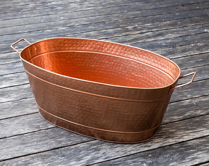 Sample Sale 2 Pack - Oval Hammered Copper Tub