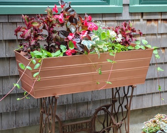 36"L Copper Plated Window Flower Box Planter- Large
