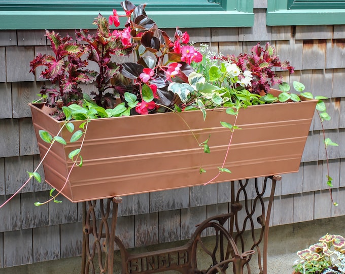 36"L Copper Plated Window Flower Box Planter- Large