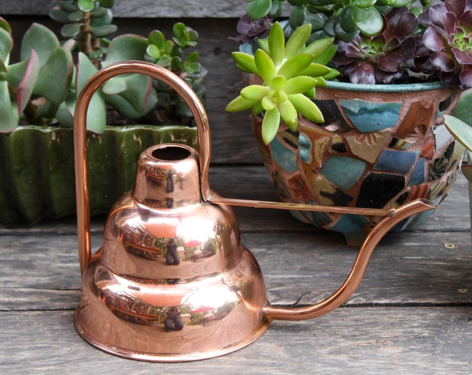 Art Deco Hand Spun Solid Copper Watering Can