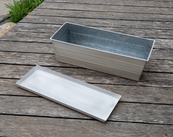 24" Whitewash Flower Windowbox Planter, with Tray