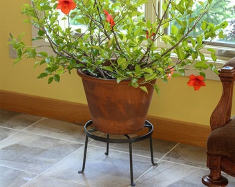 SET of 2 - 12" Diameter Diamond Plant Stands Wrought Iron indoor/outdoor