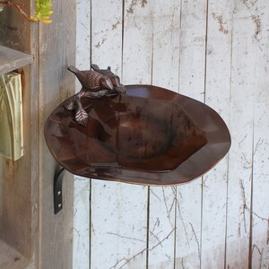 Lovebirds Copper Birdbath with Wall Bracket bild 3