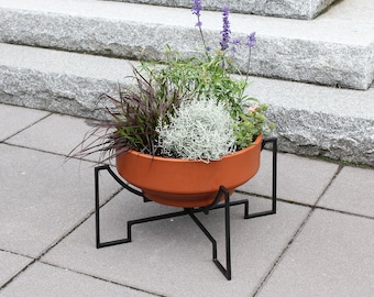 Mid-Century Modern Geometric Planter Stand, indoor/outdoor