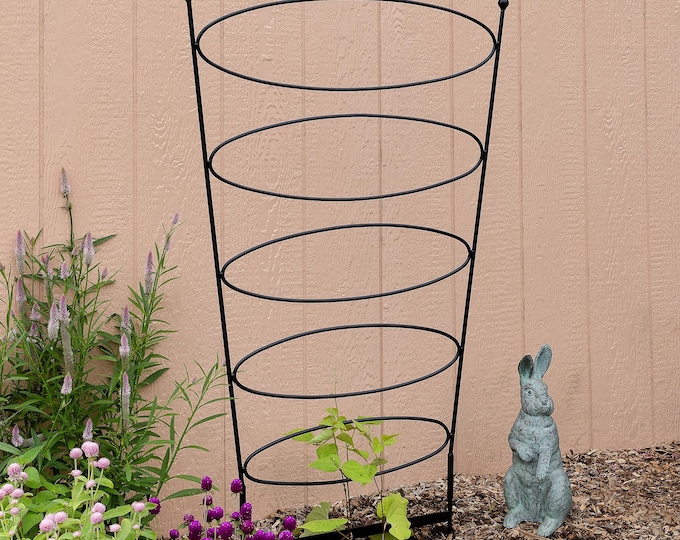 Ovals Wrought Iron Trellis,  Free-Standing for Garden, 50"H x 42"W
