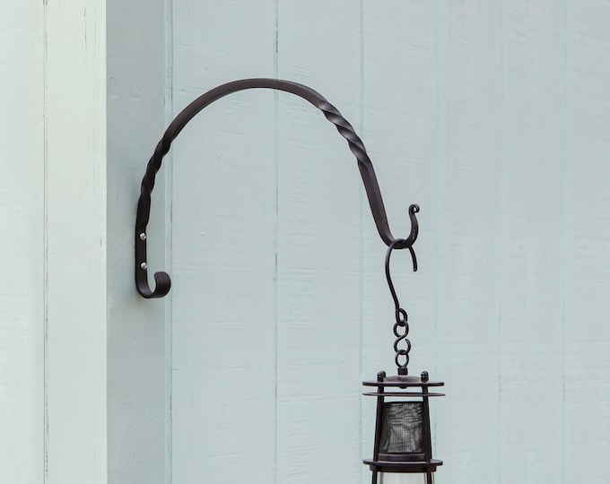 2- Heavy Duty Twist Arc Brackets, 14 inch, Wrought Iron Wall Hook Hanger (SET of 2)