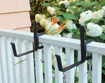 6" Clamp-on Railing Brackets for Window and Flower Boxes, Wrought Iron