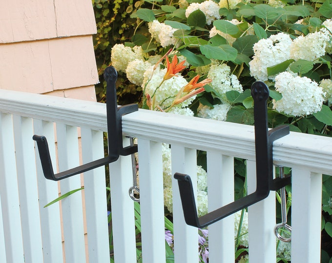 6" Clamp-on Railing Brackets for Window and Flower Boxes, Wrought Iron