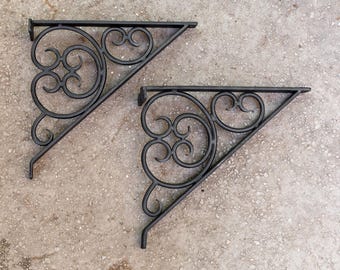 Scroll Wrought Iron Shelf Brackets