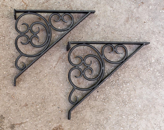 Scroll Wrought Iron Shelf Brackets