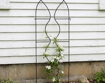 Hourglass Wrought Iron Trellis,  Free-Standing for Garden, 65"H x 24"W