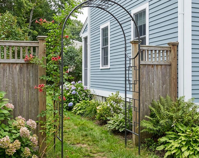 Four Square Wrought Iron Arbor Garden Arch, 98"H