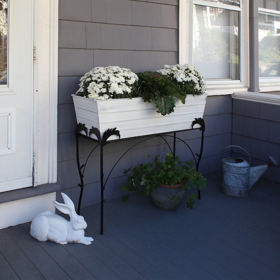 Jardinière à fleurs blanches de 36 L avec support de - Etsy Canada