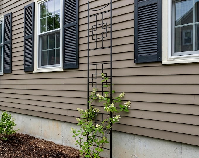 Slim Wrought Iron Trellis,  Free-Standing for Garden, 135"H x 18"W