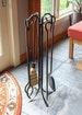33' Wrought Iron Fireplace Tool Set - Shepherds Hook 