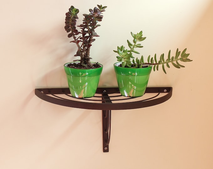 Semi-Circles Half-Round Plant Shelf, Wrought Iron