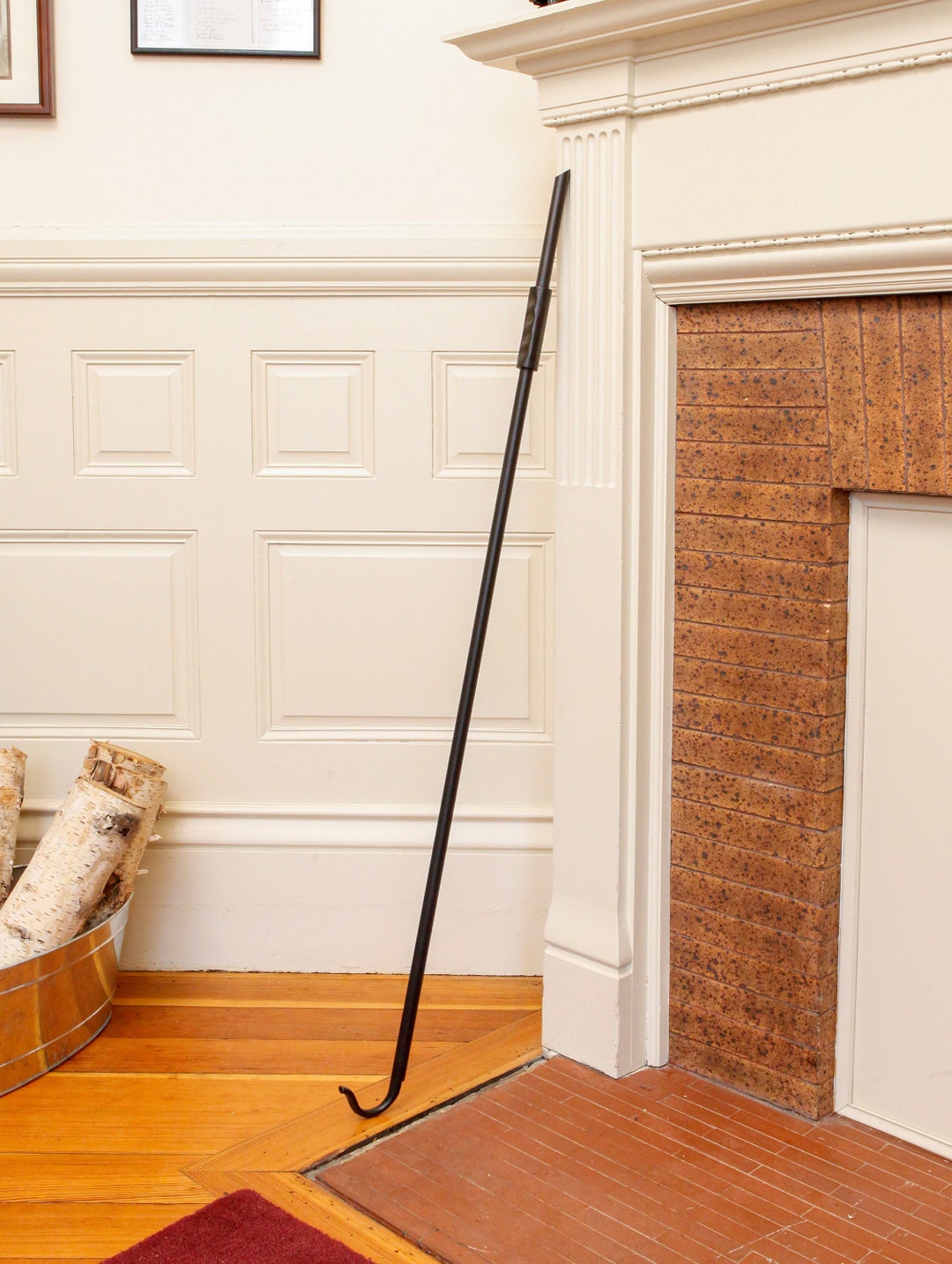 Wrought Iron Fireplace Blow Poker Includes Hanging Wall Mount Etsy