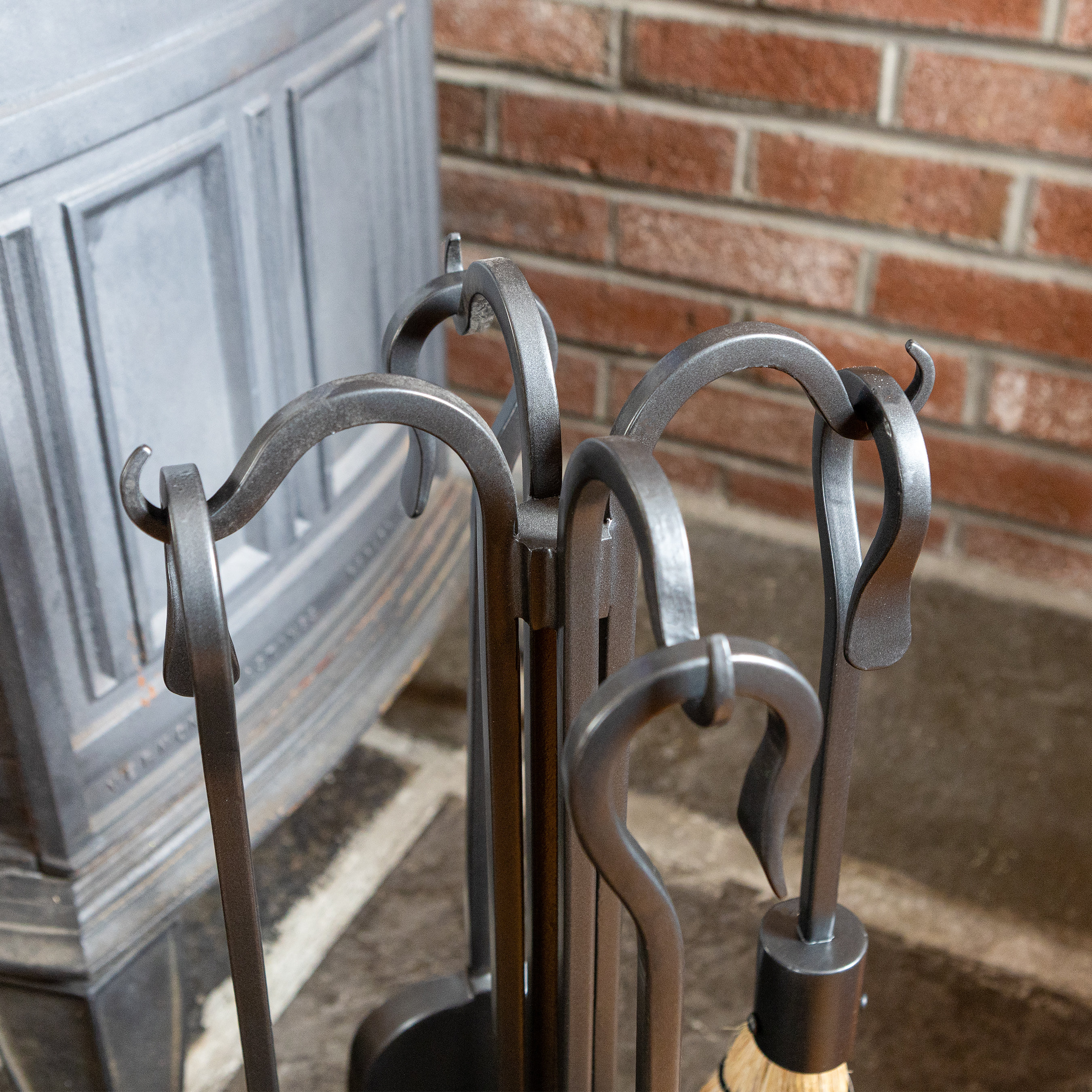 22 Wrought Iron Fireplace Tool Set Shepherds Hook
