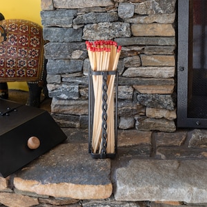 Wrought Iron Fireplace Long Match Holder