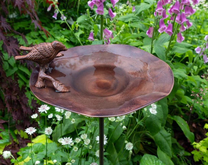 Lovebirds Birdbath with Garden Stake