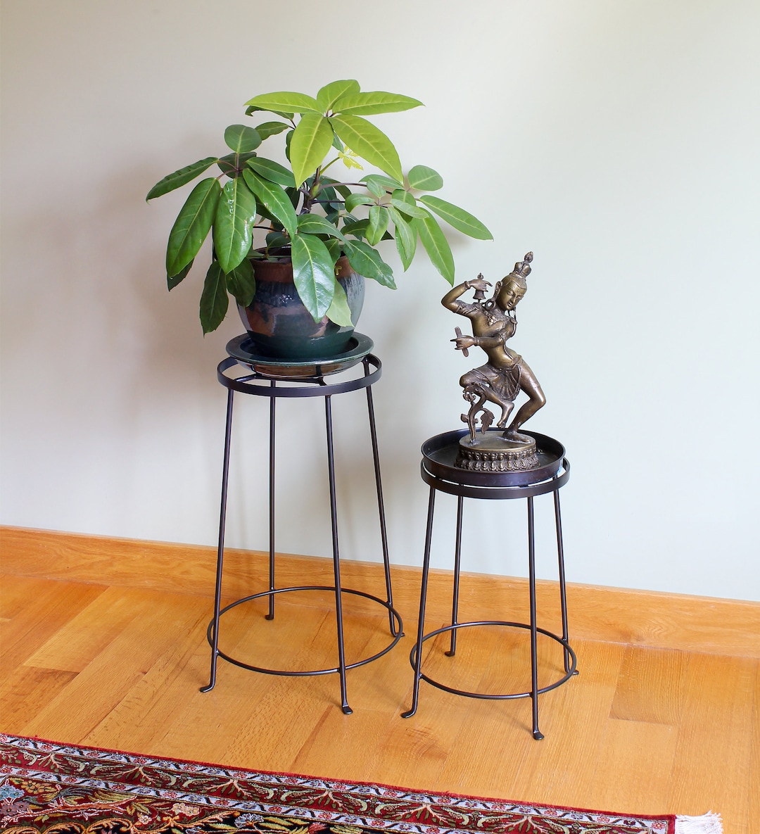 SET of 2 Diamond Plant Stands Wrought Iron Indoor/outdoor - Etsy