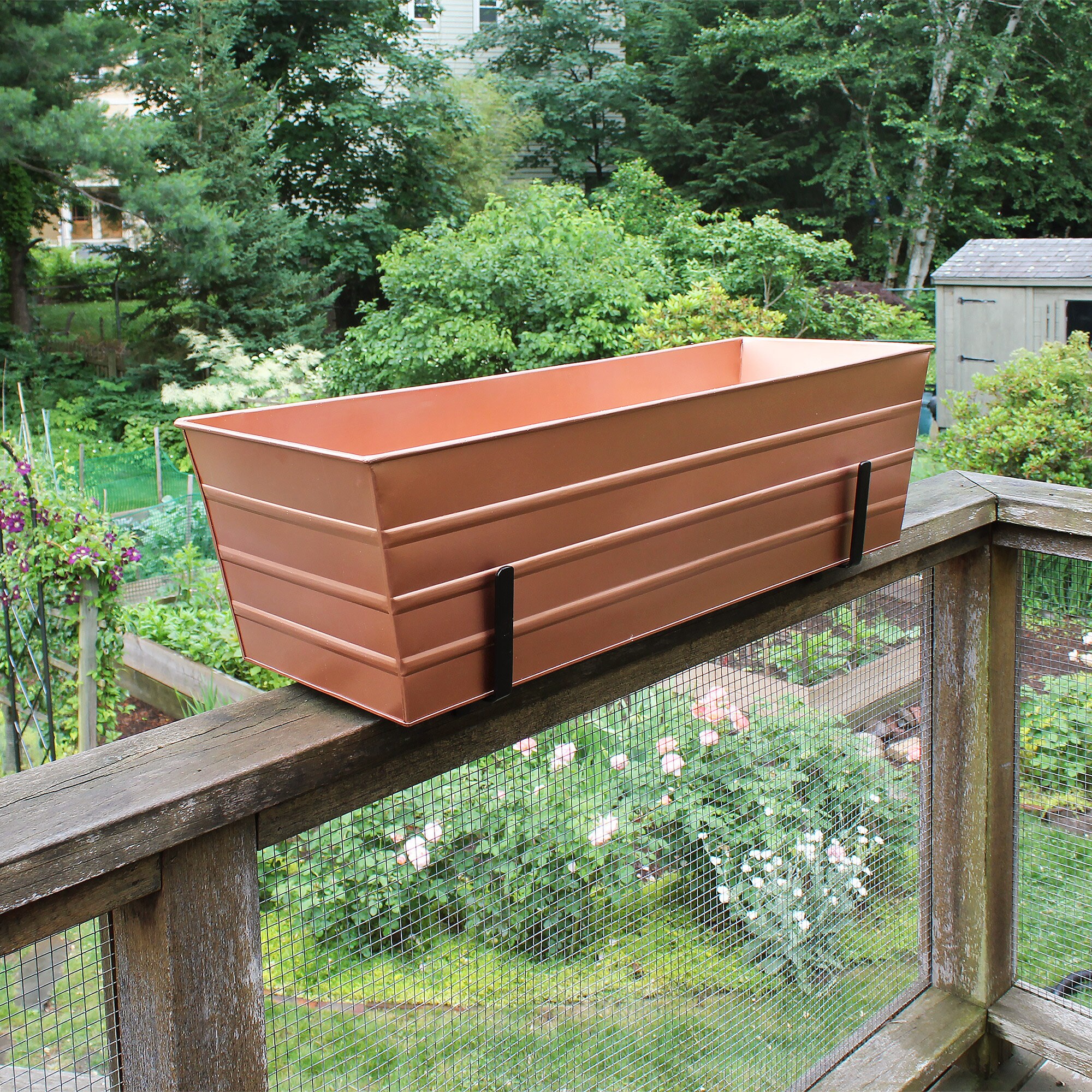 36L Copper Railing Window Flower Box Planter with Etsy