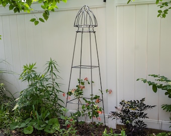 Garden Pylon Wrought Iron Plant Support Trellis 65 1/2"H