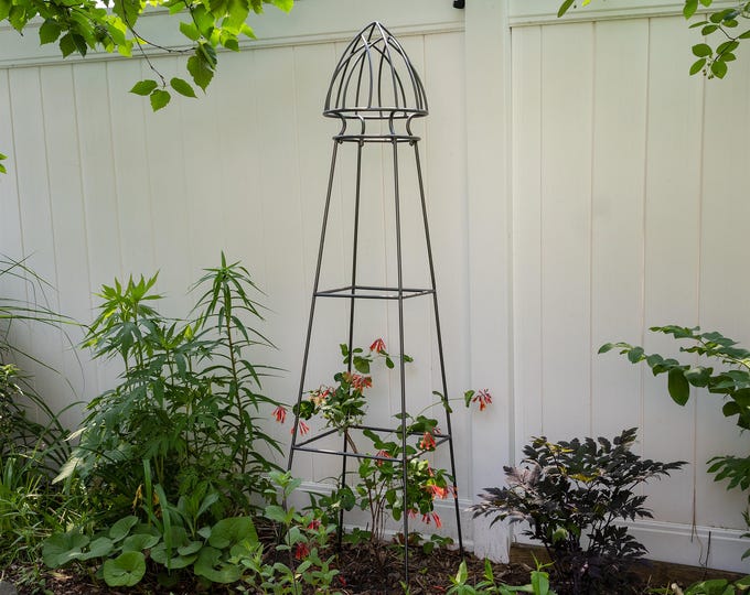 Garden Pylon Wrought Iron Plant Support Trellis 65 1/2"H