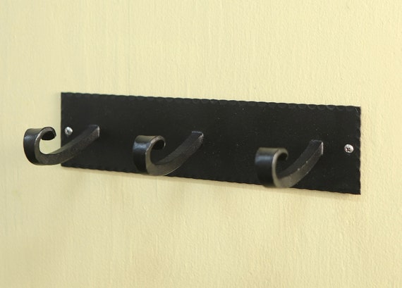 Mission Craftsman Style Wrought Iron Coat Rack Triple Wall Denmark Wrought Iron Coat Rack Triple Wall, Wrought Iron Coat Rack With Hooks And Handles