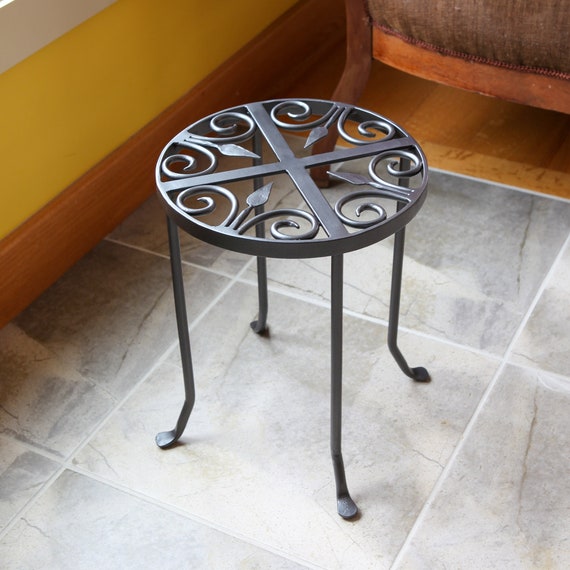 Scrollwork Wrought Iron Plant Stand or Side Table - Etsy