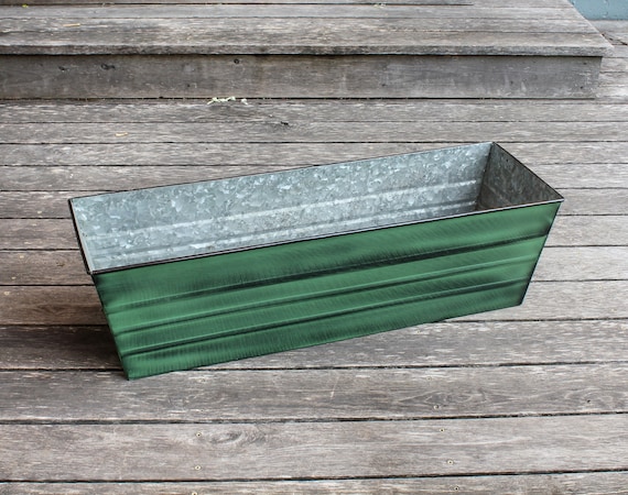 Künstlicher Lavendel Window Box – 30 Cm, Rustikales Zinn-Design | UV-beständig & Pflegeleicht | Für Balkon & Wohnung