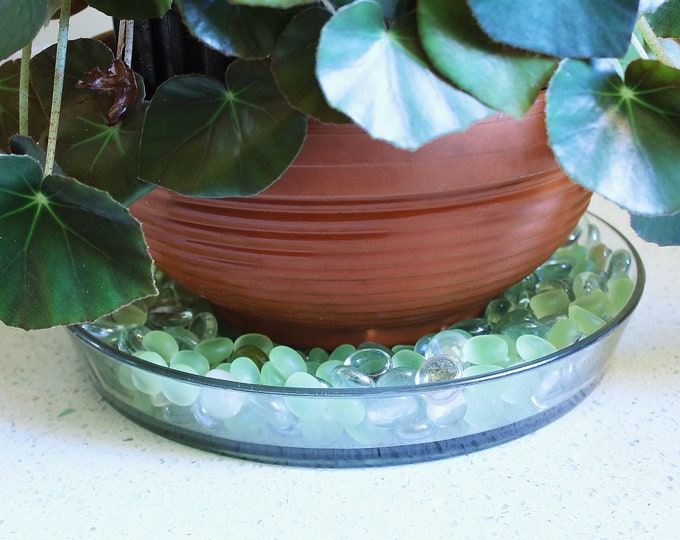 Round Rimmed Clear Glass Tray- 10 1/2" diameter