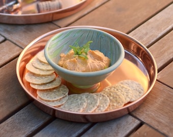 Copper Trays- Set of 2- 8" Round for Plants or Tabletop