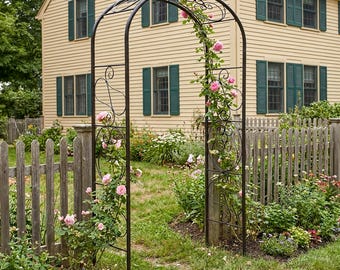 Scrolls Wrought Iron Arbor Garden Arch, 99"H