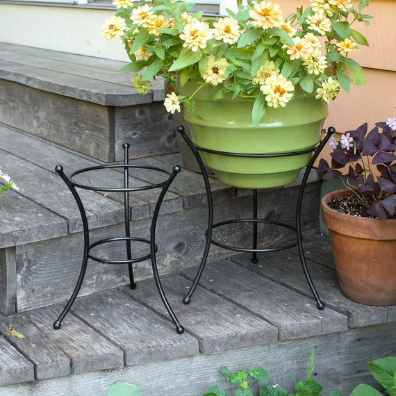 Mounted Heavy Duty Black Ring Plant Stand Metal Pot Holder Ring