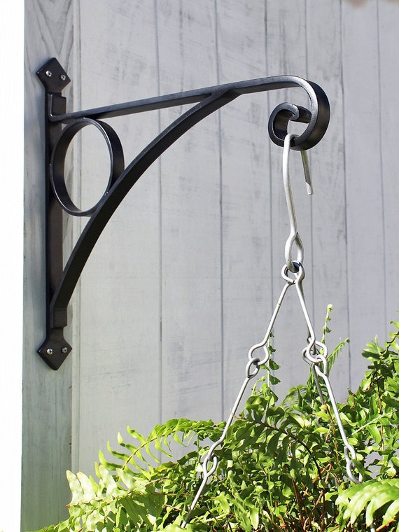 Pair of Large Scale French Forged Iron Sculptural Double Wall