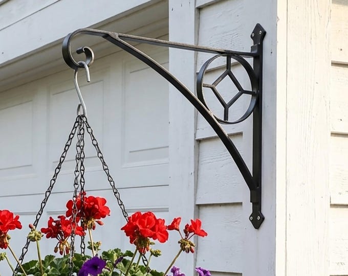24" Corona Wrought Iron Wall Hanger Plant Bracket