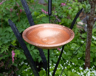 Cattail Copper Birdbath Garden Stake