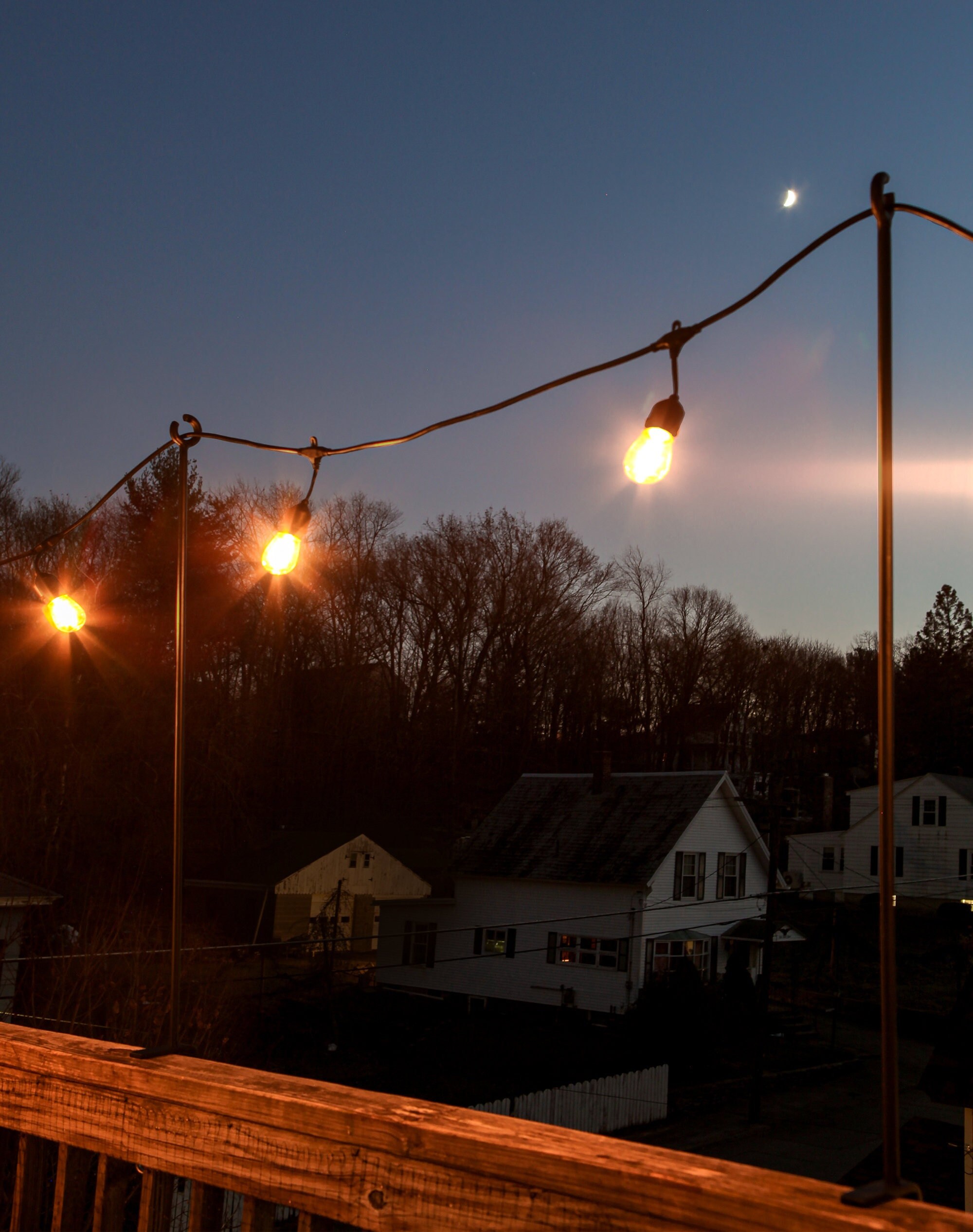 String Light Hanging Poles ClampOn for Railing or Table