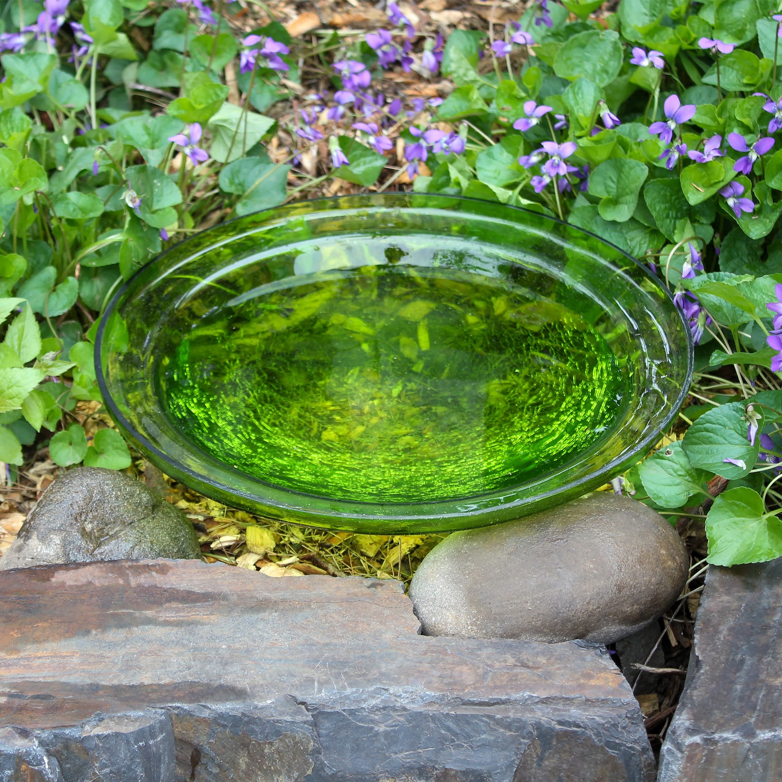 12 Green Glass Replacement Birdbath Bowl Etsy
