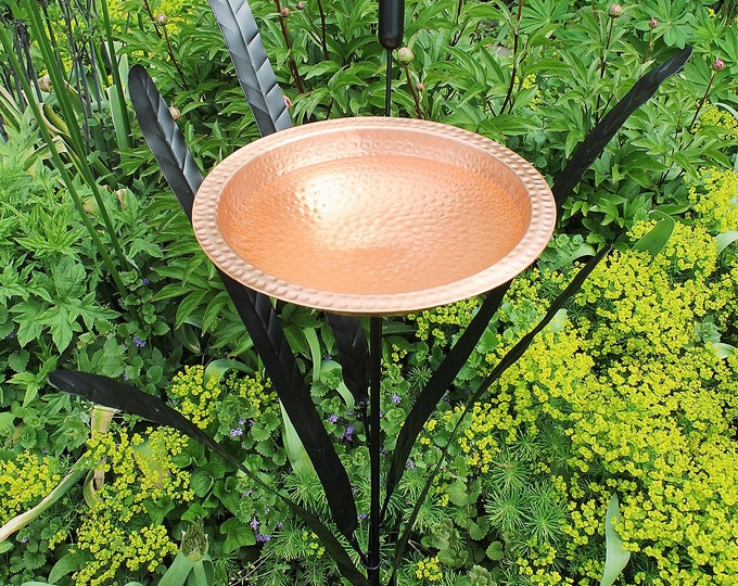 Cattail Copper Birdbath Garden Stake
